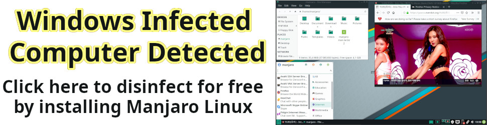 Disinfect your Windows infected machine by Installing Manjaro