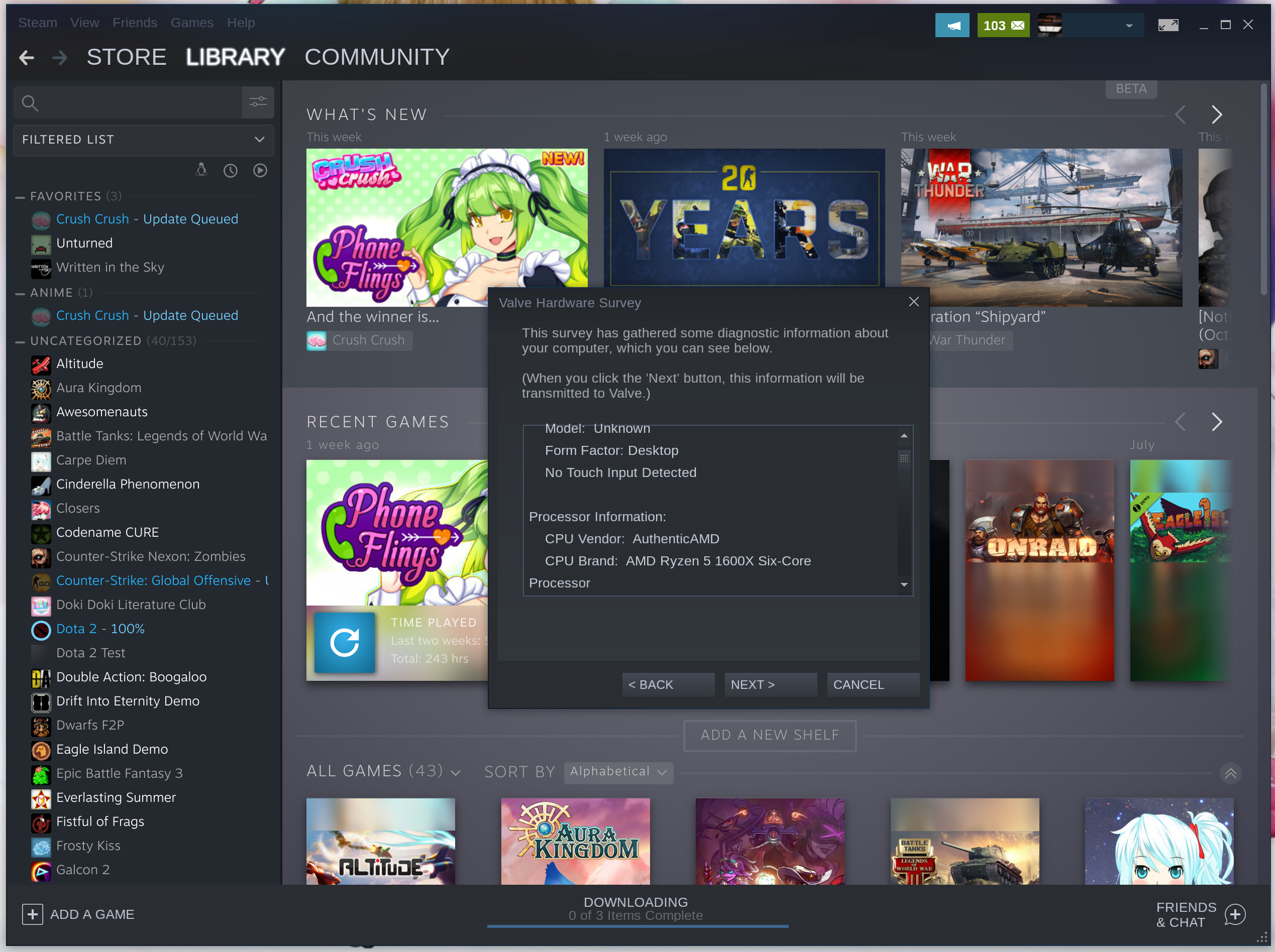 How to make your PC take the Steam Hardware Survey