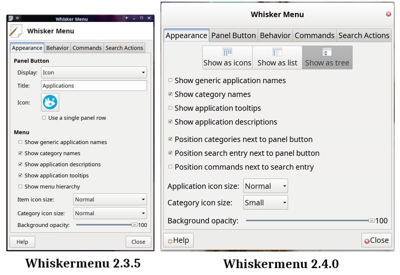 Xfce4-whiskermenu-preferences-2.3.5-vs-2.4.0.jpg