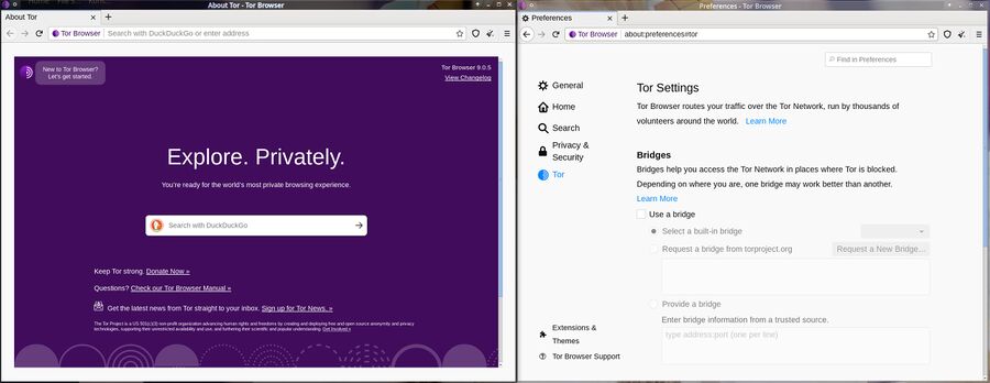 configuring tor browser