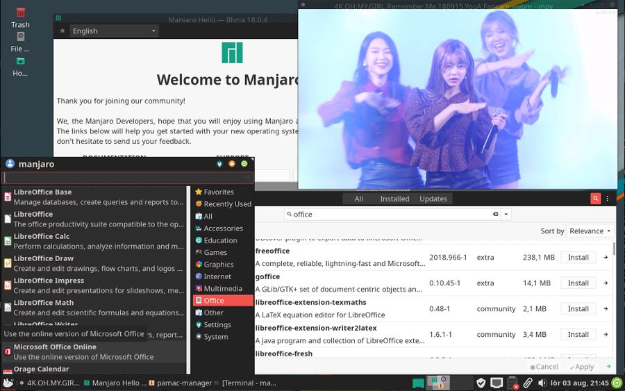 Manjaro-linux-screenshot-office-drama.jpg