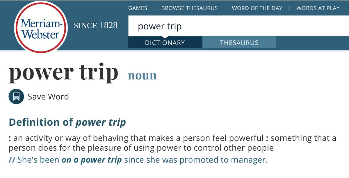 bad power trip meaning