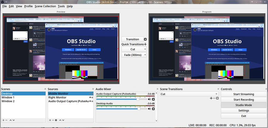 OBS Studio 24.0.6 capturing browser showing OBS website.jpg