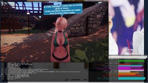 The Windows-game "Monster Girl Island" running under WINE with DXVK for 3D rendering.