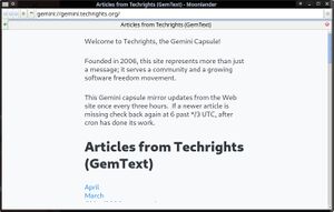 Moonlander showing the techrights gemini site.jpg